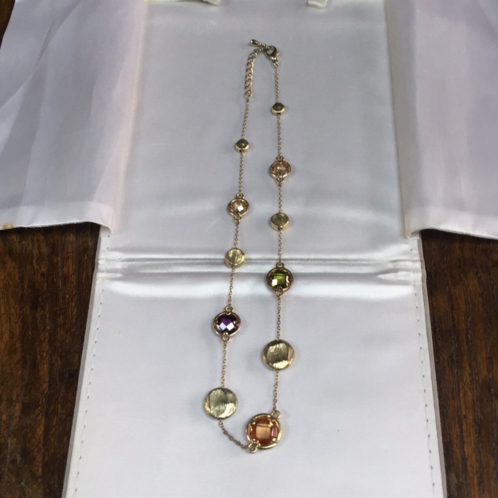 Gold and crystal necklace
